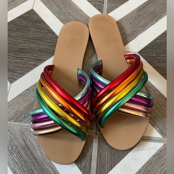 RAYE Ziggy Sandal in Multi Rainbow, size 8 - Picture 2 of 5